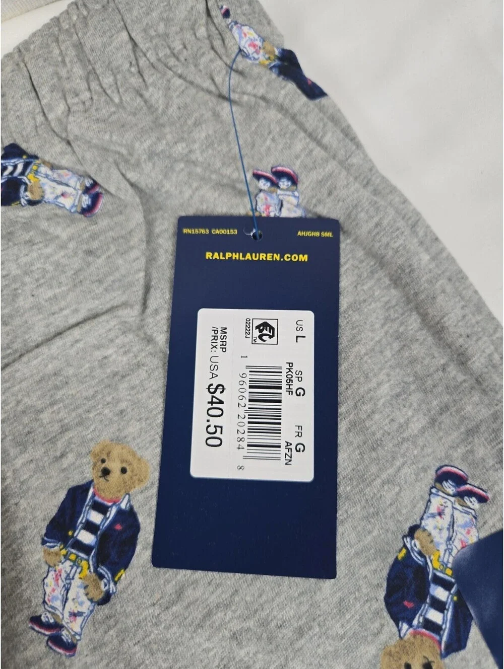Polo Ralph Lauren Men's Gray Polo Bear Graphic Jersey Sleep Shorts Large